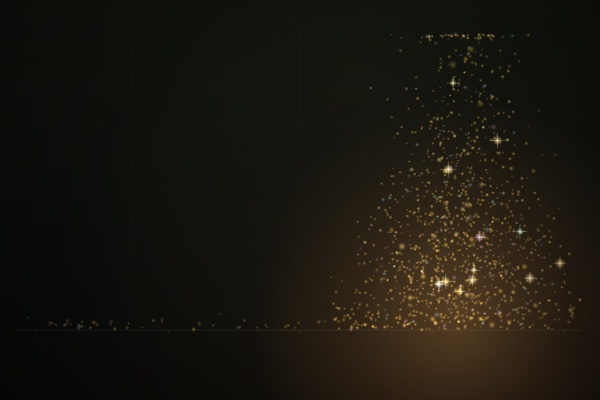 A glowing timeline of every commit to this site: faint scattered points, then a dense, colorful eruption of light.